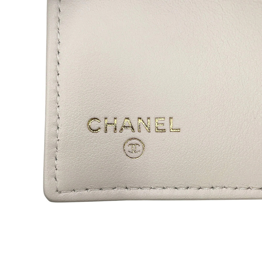 CHANEL White Caviar Leather Logo Wallet - Picture 12 of 14
